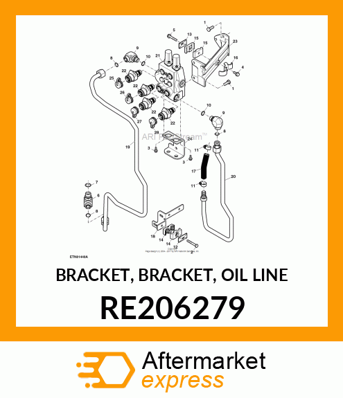 BRACKET, BRACKET, OIL LINE RE206279