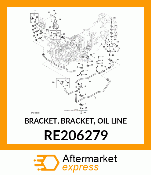 BRACKET, BRACKET, OIL LINE RE206279