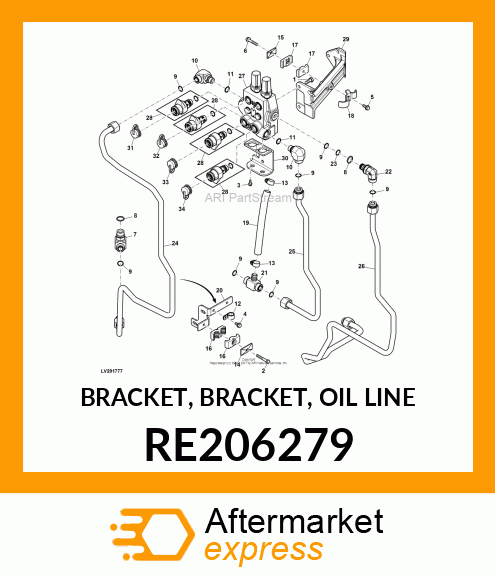 BRACKET, BRACKET, OIL LINE RE206279