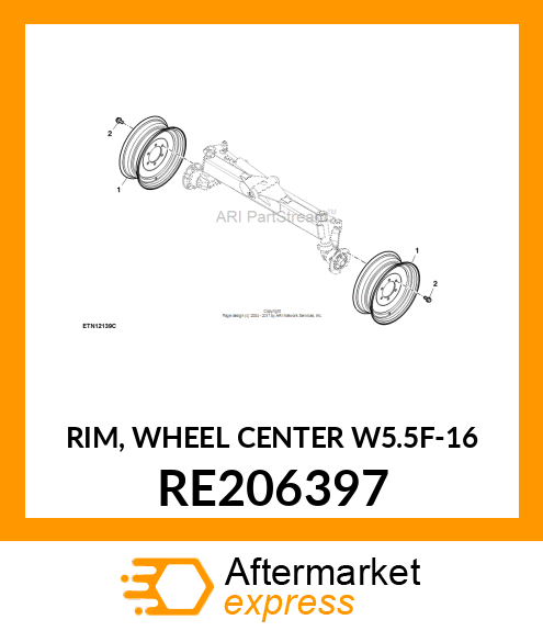 RIM, WHEEL CENTER W5.5F RE206397