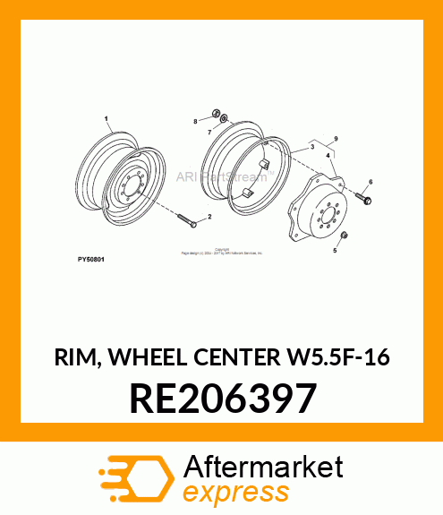 RIM, WHEEL CENTER W5.5F RE206397