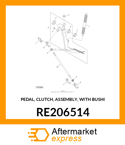 PEDAL, CLUTCH, ASSEMBLY, WITH BUSHI RE206514