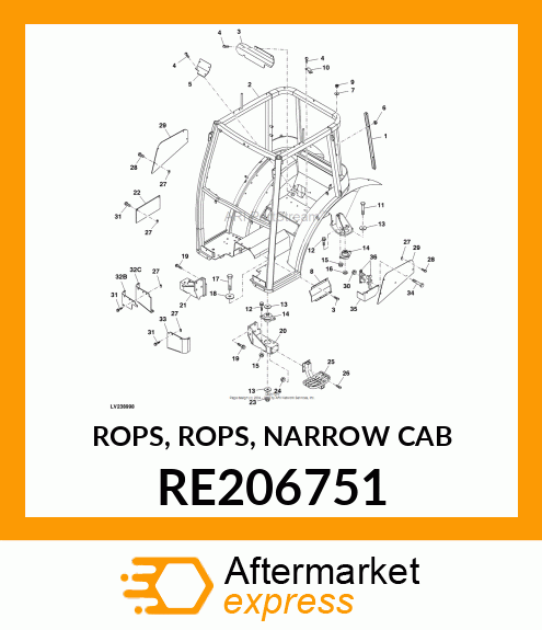 ROPS, ROPS, NARROW CAB RE206751