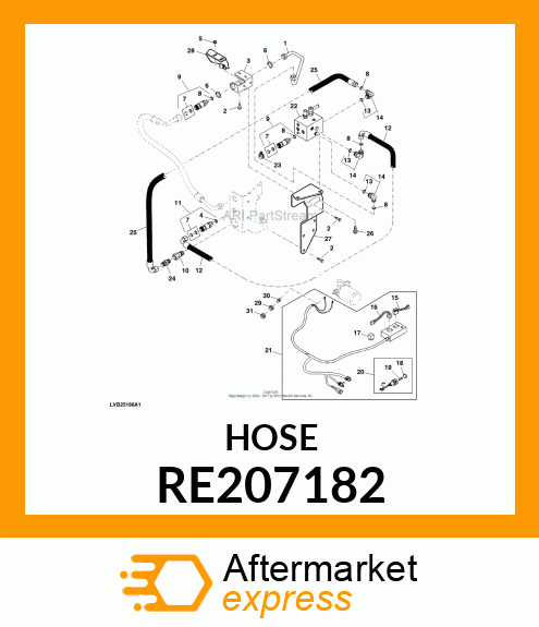 HYDRAULIC HOSE, HOSE, HYDRAULIC ASS RE207182