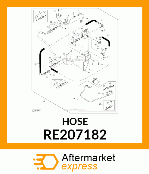 HYDRAULIC HOSE, HOSE, HYDRAULIC ASS RE207182