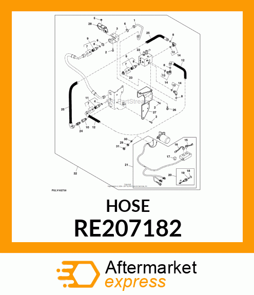 HYDRAULIC HOSE, HOSE, HYDRAULIC ASS RE207182