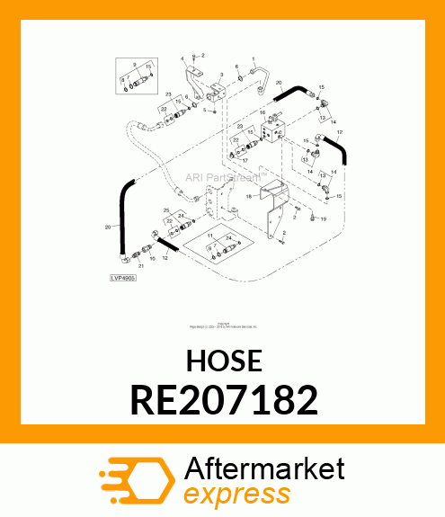 HYDRAULIC HOSE, HOSE, HYDRAULIC ASS RE207182