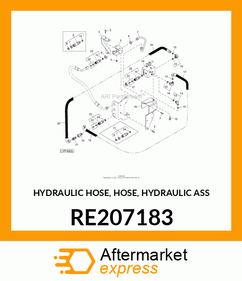 HYDRAULIC HOSE, HOSE, HYDRAULIC ASS RE207183