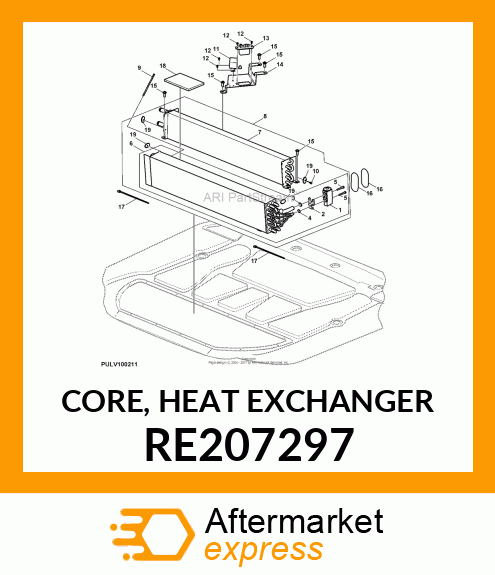 CORE, HEAT EXCHANGER RE207297