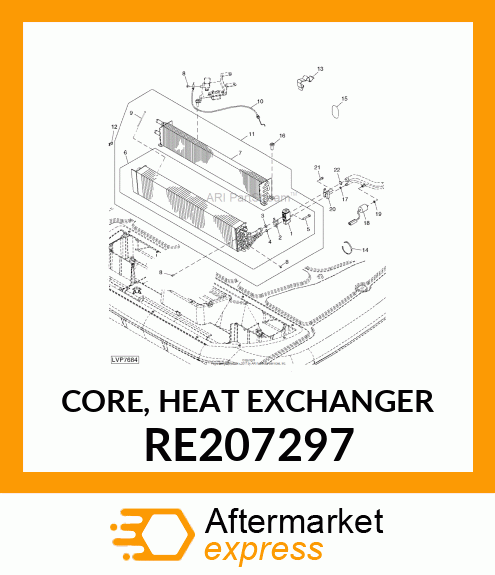 CORE, HEAT EXCHANGER RE207297