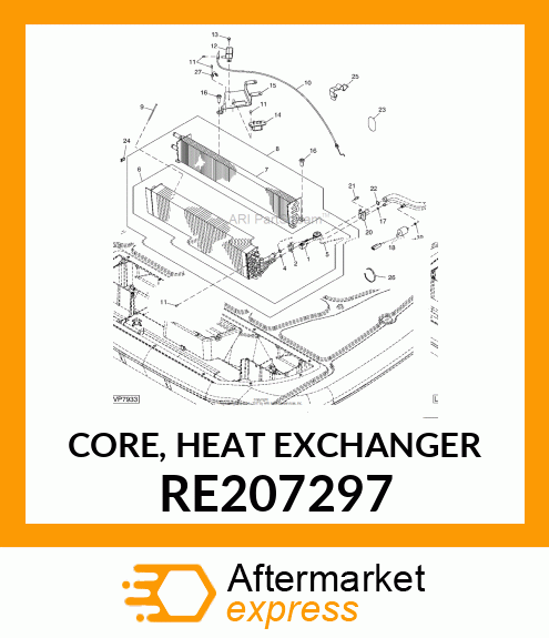 CORE, HEAT EXCHANGER RE207297