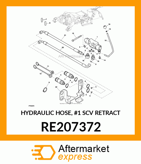 HYDRAULIC HOSE, #1 SCV RETRACT RE207372