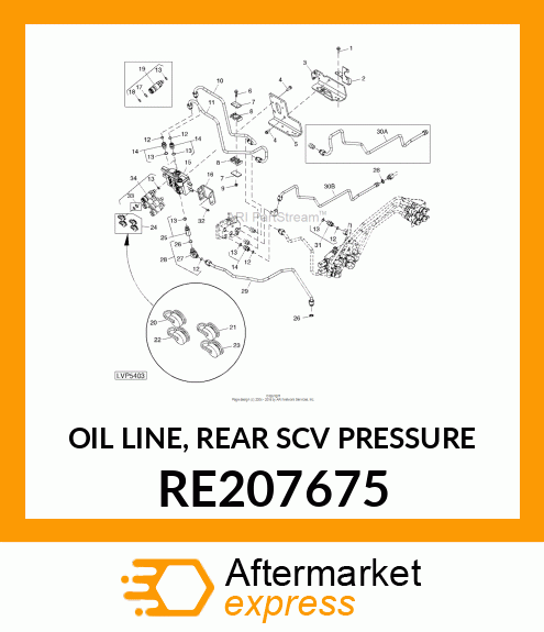 OIL LINE, REAR SCV PRESSURE RE207675