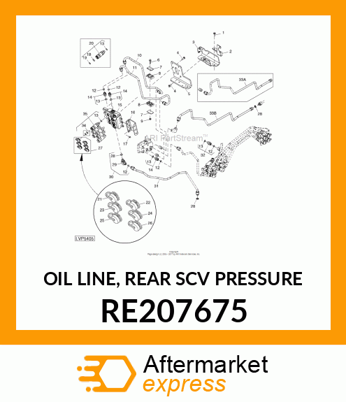 OIL LINE, REAR SCV PRESSURE RE207675