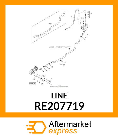 OIL LINE, PUMP, IMPLEMENT PRESSURE RE207719