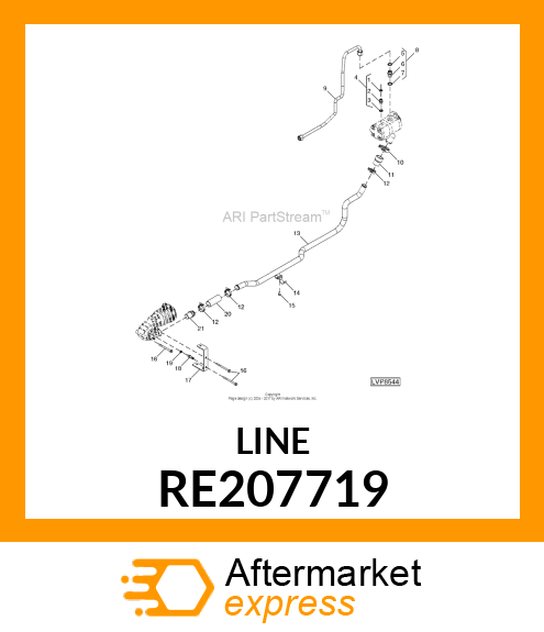 OIL LINE, PUMP, IMPLEMENT PRESSURE RE207719