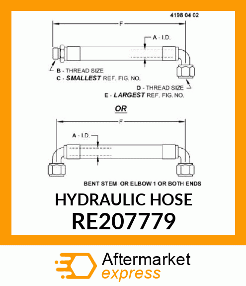 HYDRAULIC HOSE RE207779