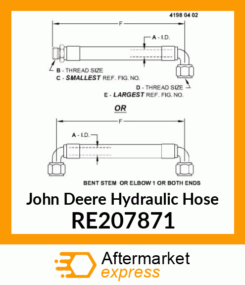 HYDRAULIC HOSE, LOAD SENSE (TRACKS) RE207871