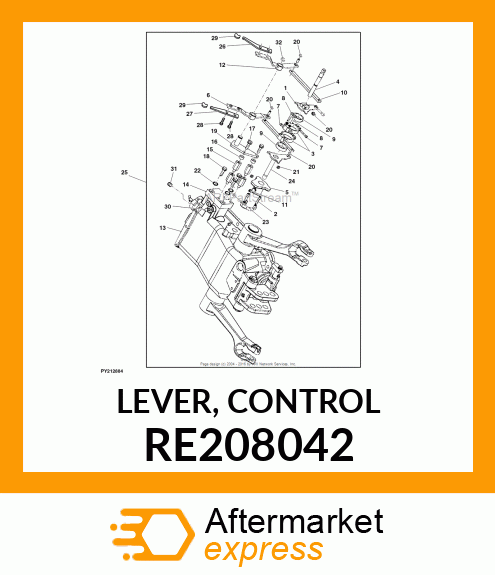 LEVER, CONTROL RE208042