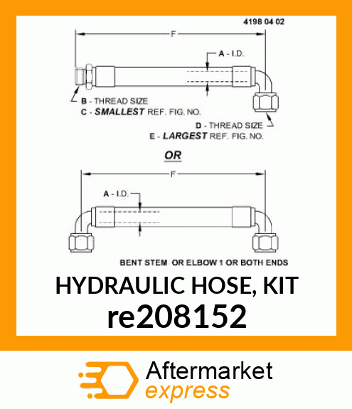 HYDRAULIC HOSE, KIT re208152