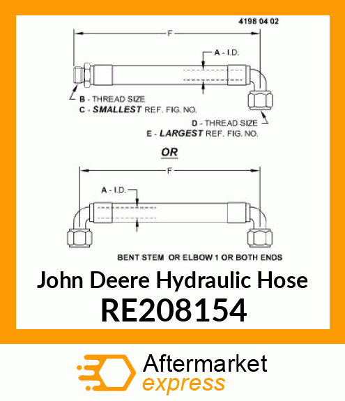 HYDRAULIC HOSE, PTO CLUTCH L RE208154