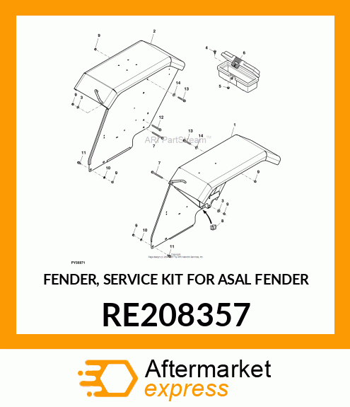 FENDER, SERVICE KIT FOR ASAL FENDER RE208357