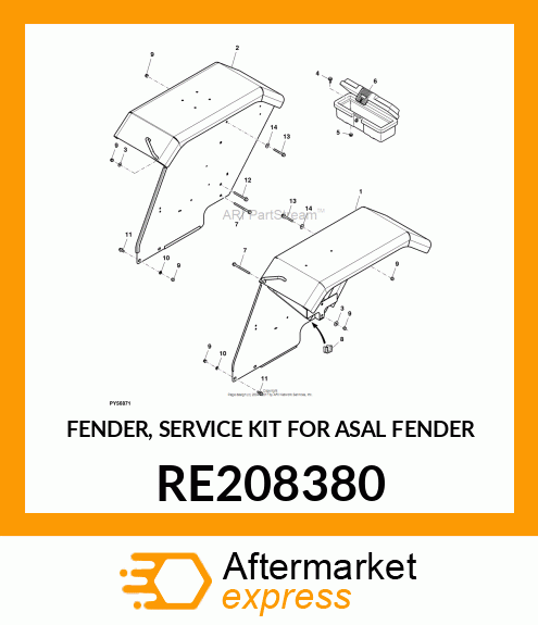 FENDER, SERVICE KIT FOR ASAL FENDER RE208380