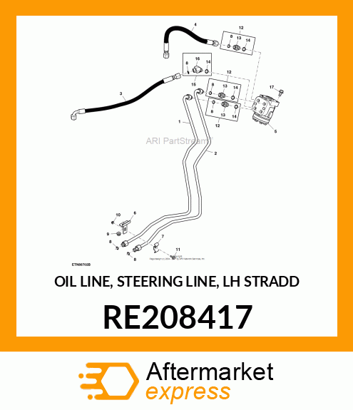 OIL LINE, STEERING LINE, LH STRADD RE208417