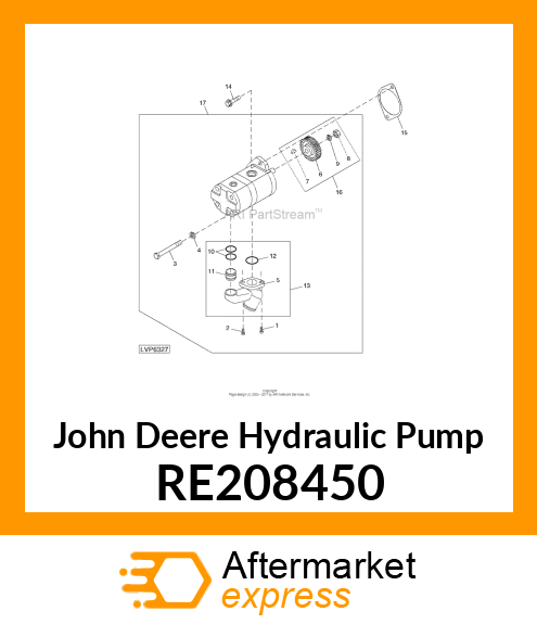 HYDRAULIC PUMP, 33.3/11.9 CC RE208450