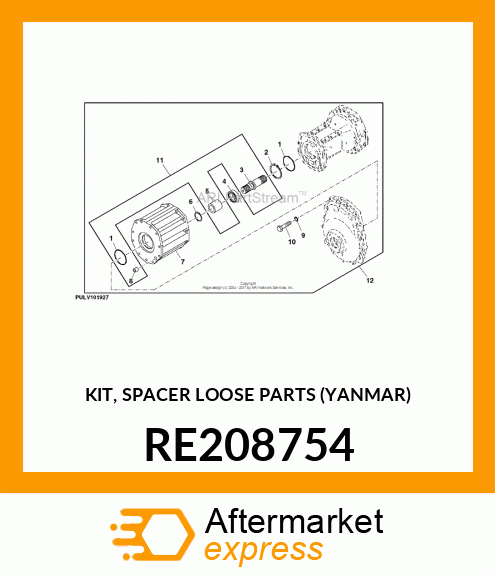 KIT, SPACER LOOSE PARTS (YANMAR) RE208754