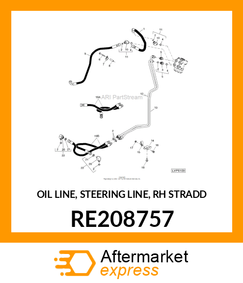 OIL LINE, STEERING LINE, RH STRADD RE208757