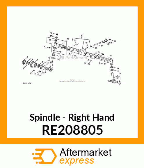 KNUCKLE, AND SPINDLE, RH, ASSEMBLY RE208805