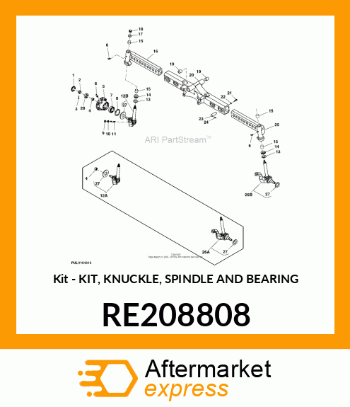 Kit - KIT, KNUCKLE, SPINDLE AND BEARING RE208808