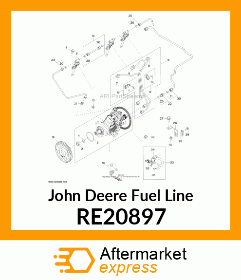 FUEL LINE,ASSEMBLY WITH CLAMPS RE20897