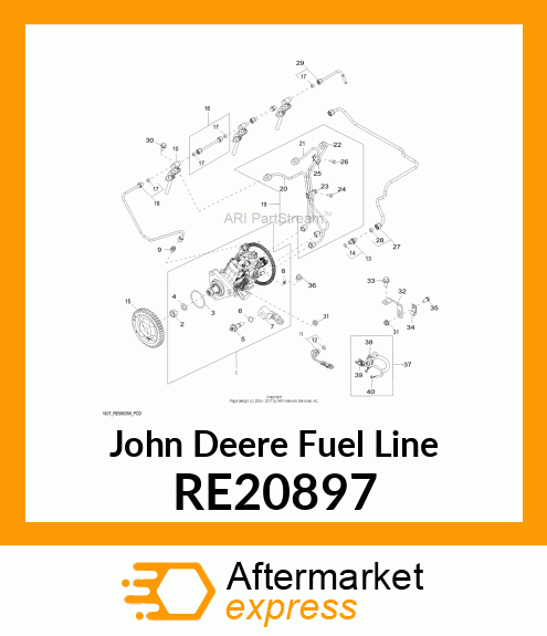 FUEL LINE,ASSEMBLY WITH CLAMPS RE20897