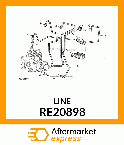 FUEL LINE, INJECTOR #1 RE20898