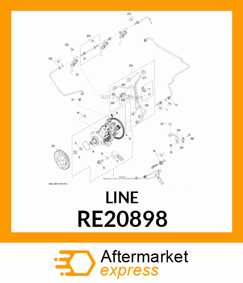 FUEL LINE, INJECTOR #1 RE20898