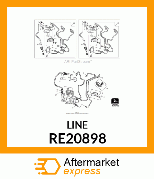 FUEL LINE, INJECTOR #1 RE20898