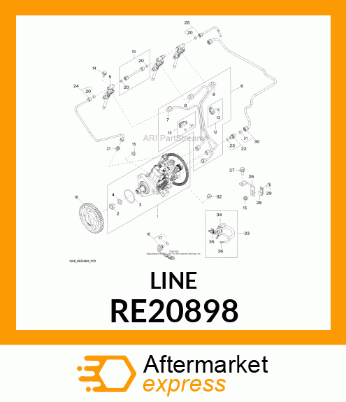 FUEL LINE, INJECTOR #1 RE20898