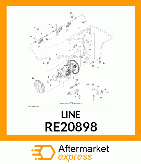 FUEL LINE, INJECTOR #1 RE20898