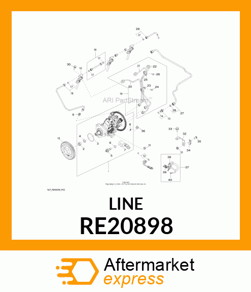 FUEL LINE, INJECTOR #1 RE20898