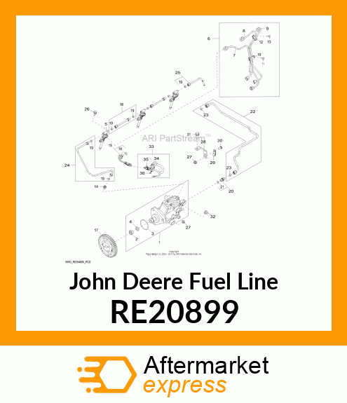 FUEL LINE,INJECTOR #2 RE20899