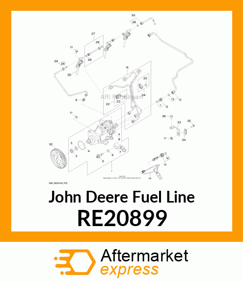 FUEL LINE,INJECTOR #2 RE20899