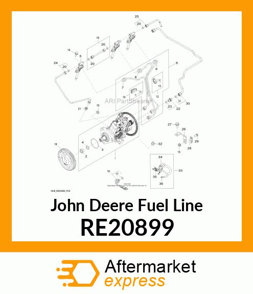 FUEL LINE,INJECTOR #2 RE20899