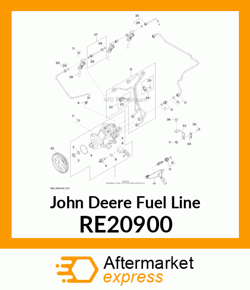 FUEL LINE, INJECTOR #3 RE20900