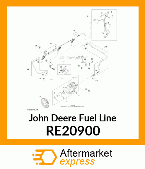 FUEL LINE, INJECTOR #3 RE20900