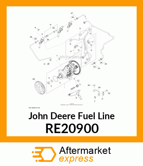 FUEL LINE, INJECTOR #3 RE20900