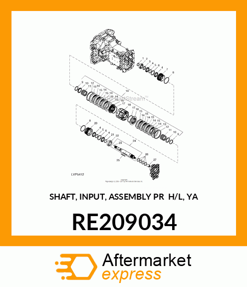 SHAFT, INPUT, ASSEMBLY PR H/L, YA RE209034