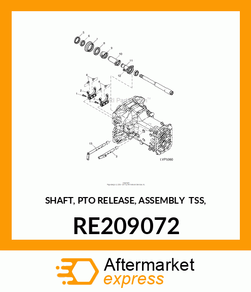 SHAFT, PTO RELEASE, ASSEMBLY TSS, RE209072