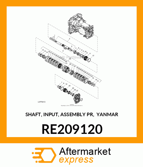 SHAFT, INPUT, ASSEMBLY PR, YANMAR RE209120